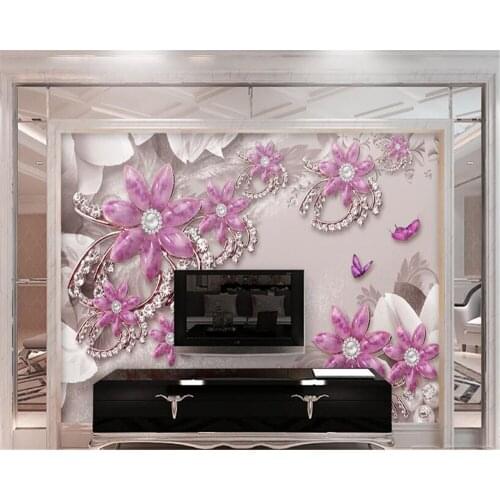 Beibehang floral wallpaper New high-end luxury three-dimensional jewelry flowers living room background wall papers home decor