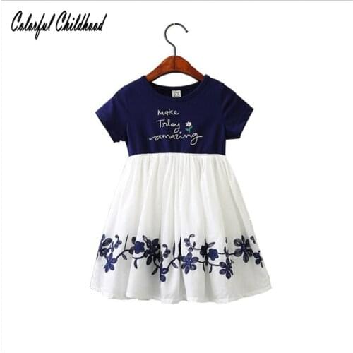Baby Kids Girls Christmas Dress Infant Short sleeves Embroidery Toddler Summer Party Flowers Sweet Dresses For Girls Clothes