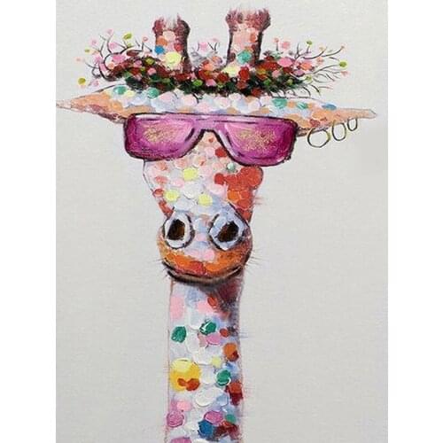 GATYZTORY 60x75cm Frame Giraffe Diy Oil Painting By Bumbers Kits Animal Abstract Acrylic Paint By numbers For Adults Home Decors