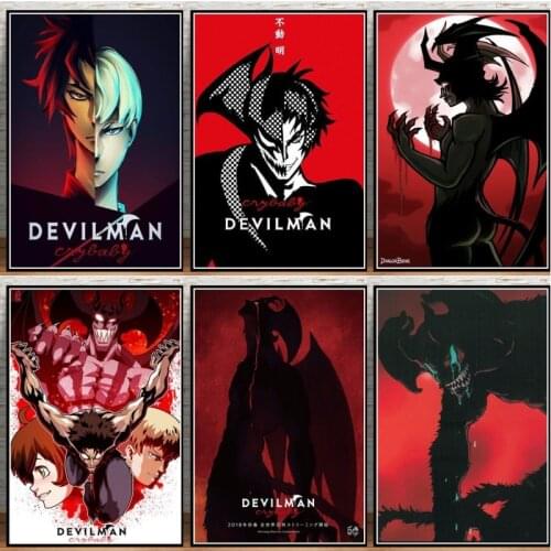 Canvas home decoration printing painting wall art devil crying japanese anime nordic picture prints poster bedside background