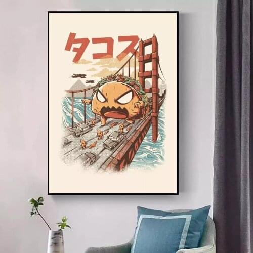 Canvas HD Printed TAKAIJU Cartoon Bridge Water Lake Poster Home Decor Painting Wall Art Picture For Living Room Modular Framed