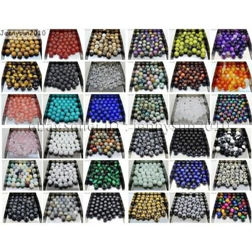 Natural Gemstone Round Spacer Loose Beads 4mm 6mm 8mm 10mm 12mm Assorted Stones