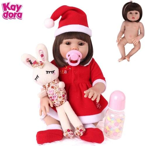 KAYDORA Reborn Baby Dolls 18 Inch 48cm Full Vinyl Soft Body Bath Play Toy Kids Menina Alive Boneca Toddler Christmas Gifts
