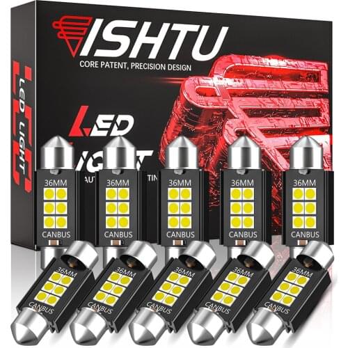 ISHTU 10pcs C10W C5W LED Bulbs Festoon 31MM 36MM 39MM 41MM Canbus Car Interior Dome Reading Light for BMW Audi Toyoto 12V/24V