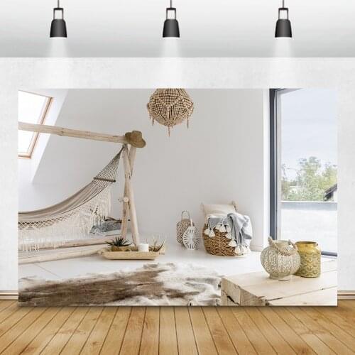 Laeacco Hammock Tank Jar Wood Chandelier Window Baby Room Interior Decor Photography Backdrops Photographic Backgrounds Props