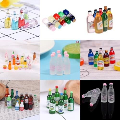 4Pcs -10Pcs Mini Bottles Simulation Carbonated Water Model Drink Simulation Water Bottle Model Toy for Doll House Decoration