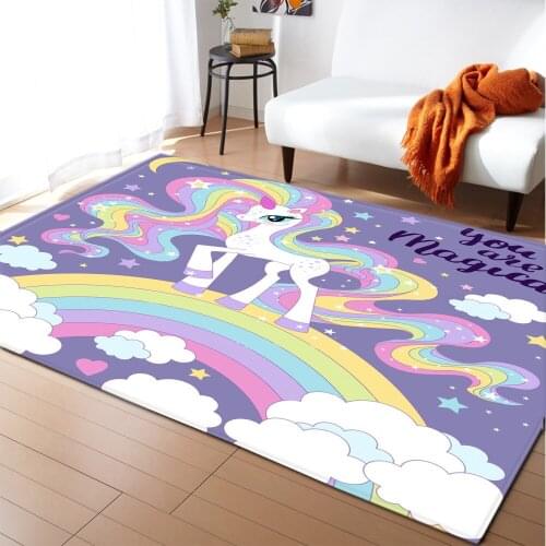 New Unicorn 3D Printing Child Carpets For Living Room Bedroom Decor Large Carpet Kids Room Play Area Rug Baby Crawl Antiskid Mat