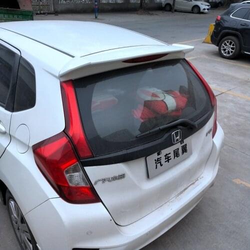 Use For Honda Fit Jazz 2014--2018 Year Spoiler ABS Plastic Carbon Fiber Look Rear Trunk Wing Car Body Kit Accessories