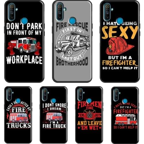 Fire Truck Firefighter For OnePlus 9 Pro 8 Pro Nord 8T 9R Case For OPPO Realme 8 Pro Q3 6 7 Pro C15 C3 GT Cover