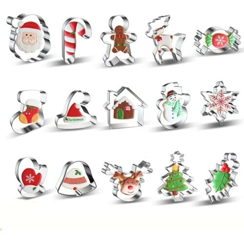 Simple Practical Christmas Animal Tree Shape Stainless Cake Decorating Tools,Baking Biscuits And Cookies Mold,Direct Selling