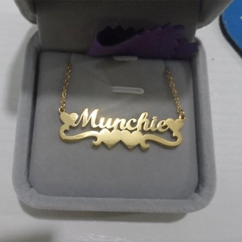Romantic Hearts Necklace Fashion Name Necklace Customized Wedding Jewelry Stainless Steel Personalized Bridesmaid Gifts