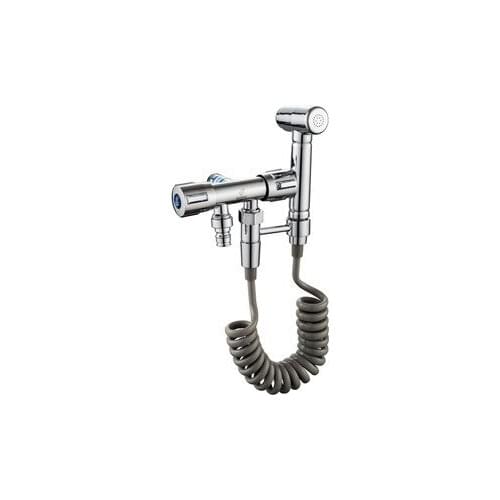 Toilet Partner Flushing Spray Gun Faucet Handheld Sprinkler One in Two out 304 Stainless Steel Bidet Set