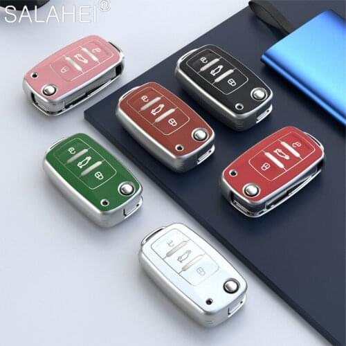 TPU Car Key Cases Cover Shell For VW Volkswagen Polo Golf Passat B5 B6 B7 Beetle Caddy T5 Up Eos Tiguan Skoda A5 SEAT Leon Altea