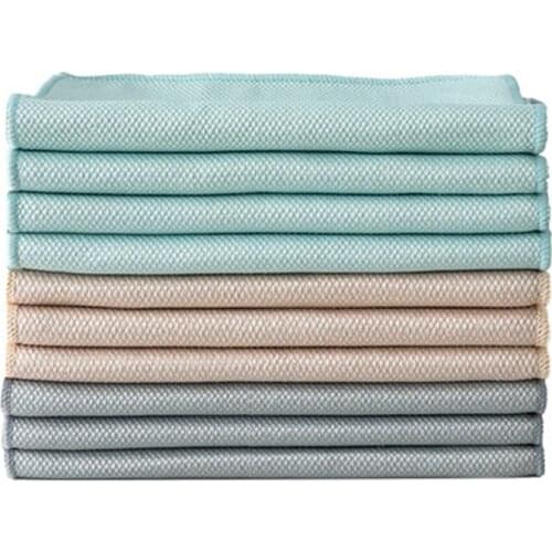 5Pcs Kitchen Microfiber Kitchen Cleaning Towel Anti-Grease Wiping Rags Fish Scale Wipe for Glass Table Car Window Dish