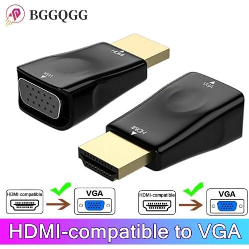 Male to Female HDMI-compatible to VGA Adapter HD 1080P Audio Cable Converter For PC Laptop TV Box Computer Display Projector