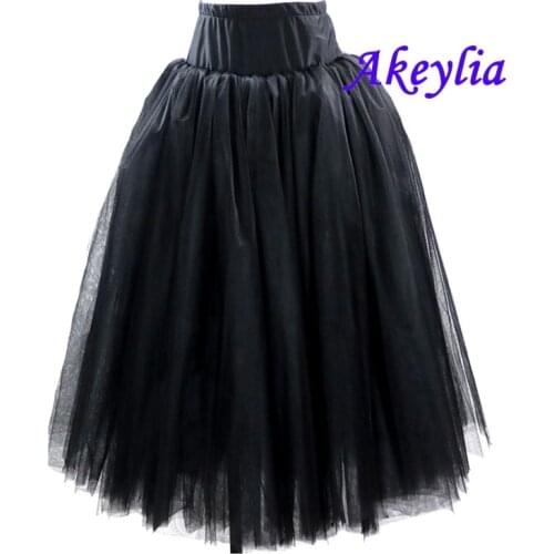 Woman Long Ballet Half Skirt Black Romantic Ballet Tutu for Girl 4 Layer Soft Tulle Ballerina Practice Costumes Dance Dress
