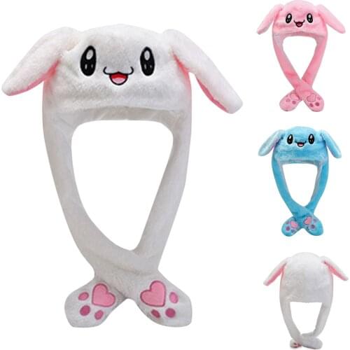 Winter Cute Embroidery Cartoon Rabbit Earflap Hat Girl Flannel Bunny Ear Cap Women Winter Warm Plush Hats Skullies Gift Sombrero
