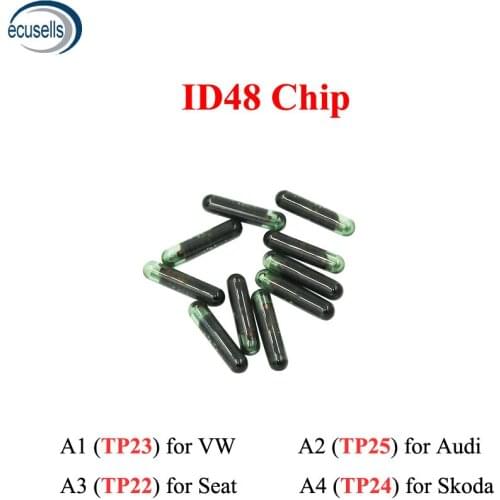 10PCS/LOT,CAN (A1) TP23 ID48 Chip Glass for Volkswagen V-W,(A2) TP25 for Audi,(A3) TP22 for Seat,(A4) TP24 for Skoda