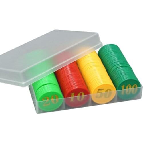 160Pcs/Lot 38mm*0.2mm Green chips Plastic Poker Chip with 4 Golden Large Numbers Printing for Gaming Tokens Plastic Coins