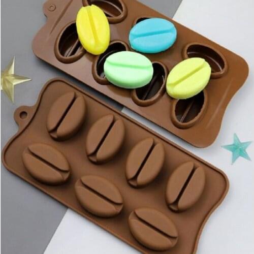 7-hole coffee bean shape cake mold Chocolate candies, cold soap molds, ice tray molds