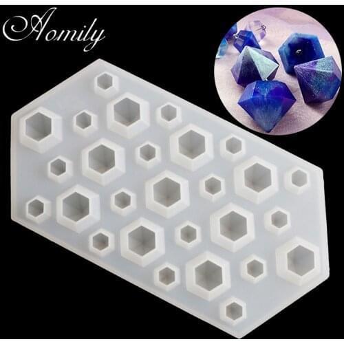 Aomily 3D Diamonds Shaped Silicon Artwork Chocolate Jelly Candy Cake Bakeware Mold DIY Pastry Bar Ice Block Soap Mould Baking