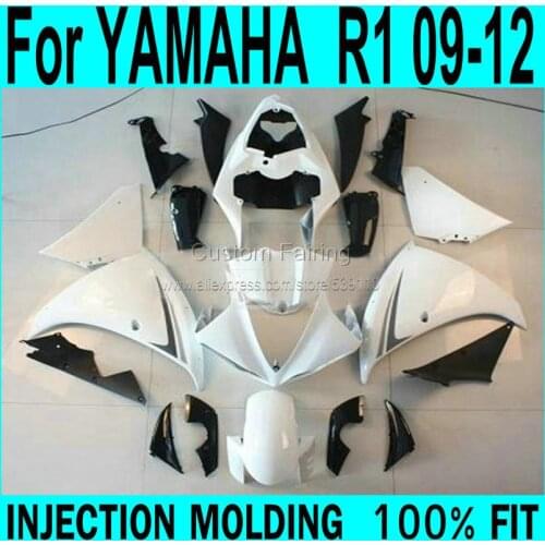 White fairings For YAMAHA R1 09 12 Fairings ( black ) 2009 Injection mold Fairing kit ll53