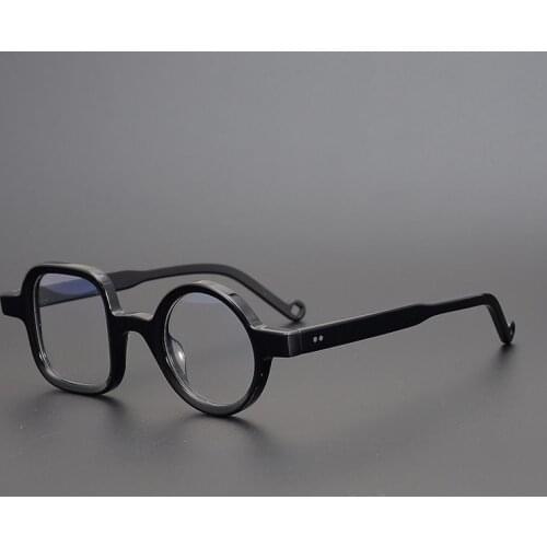 Brand Personalized Design One Sqaure And Round Thickening Acetate Glasses Frame Men Women Optical Prescription Eyeglasses
