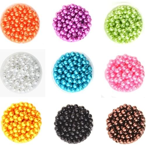 Celadon 90-900pcs/lot 4/6/8/10mm ABS Imitation Pearl Beads Round Plastic Acrylic Spacer Beads for Jewelry Making Findings DIY