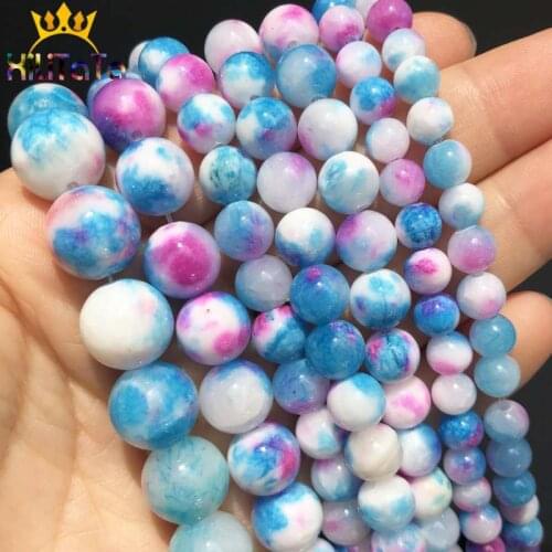 Natural Colorful Persian Jades Beads Round Loose Stone Beads For Jewelry Making DIY Bracelet Necklace Accessories 6/8/10/12mm