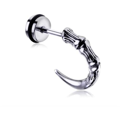 One Piece New Punk Stainless Steel Eagle Claw Stud Earrings For Women & Men cool tragus earrings piercings Personality Jewelry