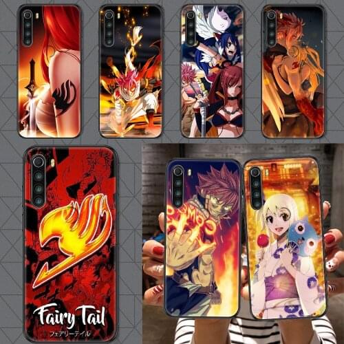 Fairy Tail Anime Phone case For Xiaomi Redmi Note 7 7A 8 8T 9 9A 9S 10 K30 Pro Ultra black trend hoesjes tpu cover 3D prime
