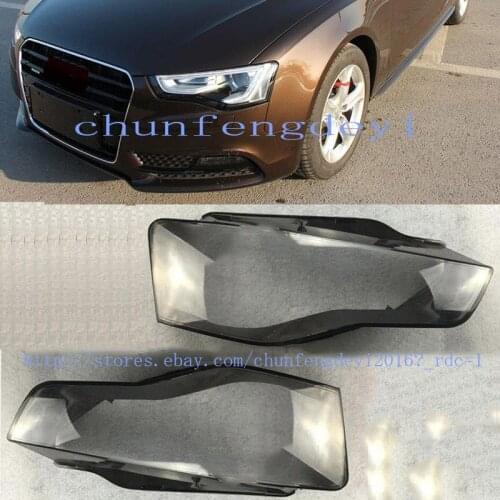 For Audi A5 8T 2012-2016 Left and Right Front Kit Cover Lens 2pcs Headlights + Glue Car modification accessories