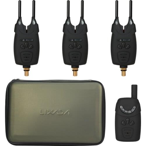 Lixada Electrocnic Fishing Alerts Bite Alarm LED Wireless Fishing Alarm Loud Digital Fishing Receiver Sound Alert Kit