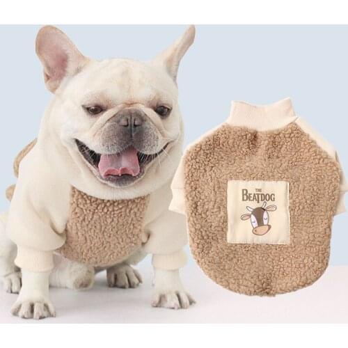 French Bulldog Clothes Pug Hoodie Poodle Bichon Schnauzer Dog Clothing Winter Pet Coat Outfit Frenchie Dog Costume Dropshipping