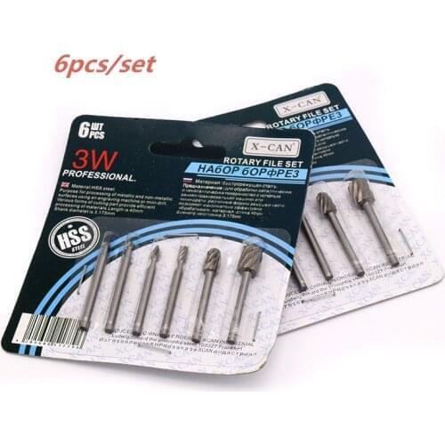 6Pcs/Lot Shank Tungsten Carbide Milling Cutter Rotary Tool Burr Drill Bit Cutting Edge Head for Metal Woodworking Carving Tool