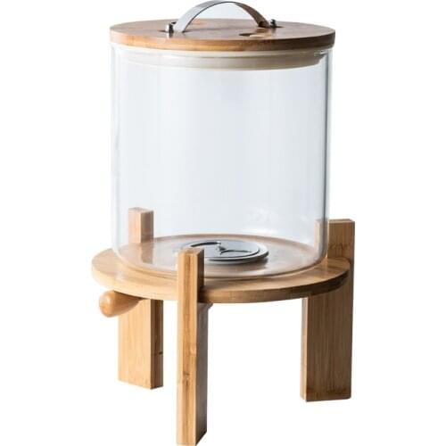 High borosilicate glass metering rice bucket Coarse grain rice storage box Large moisture-proof and insect-proof belt base