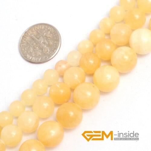 6 8 10mm Natural Stone Yellow Jades Round Beads For Jewelry Making Strand 15 Inch DIY Bracelet Necklace Jewelry Bead Loose Bead