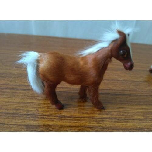 Mini 9x7cm simulation brown horse model plastic&furs horse handicraft,home decoration toy gift d1487