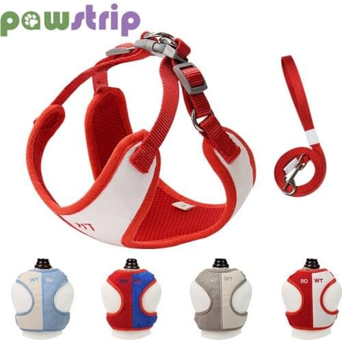 Dog Harness Leash Soft Suede Dog Chest Strap Breathable Color Matching Adjustable Puppy Chest Harness Pets Supplies Accessories