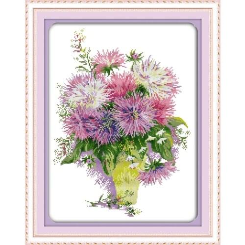 Asters Printed Canvas DMC Counted Chinese Cross Stitch Kits printed Cross-stitch set Embroidery Needlework DIY Home Decor