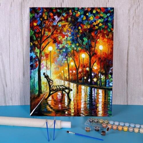 Loneliness Autumn Painting By Numbers Package Acrylic Paints 40*50 Paiting By Numbers New Design Crafts For Handiwork