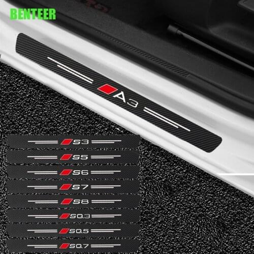 Carbon Fiber Car Door Sticker For Audi A1 A3 A4 A5 A6 A7 A8 Q3 Q5 Q7 TT SQ3 SQ5 SQ7 S1 S2 S3 S4 S6 S8 TT B8