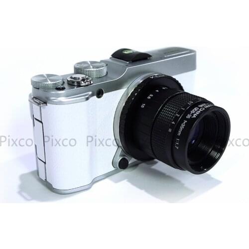 35mm F1.7 1/2' Television TV Lens Lenses Suit for C Mount Camera 35mm focal length F1.7 in Black H0178 for Olympus OM-D E-M1