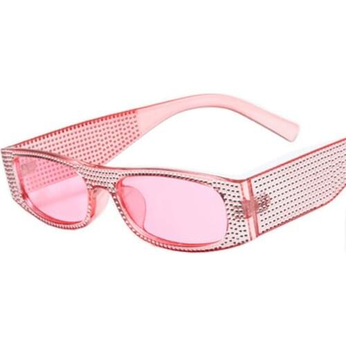 6 Colors Small Square Fishing Sunglasses Women Imitation Diamond Retro Sun Glasses Cross Fashion Sunglasses UV400 Driver Goggles