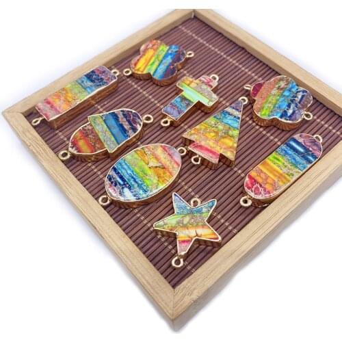 Pendant Necklace Turquoise Palm Cross Oval Colorful Edging Fashion Charm Ladies Pendant Exquisite Necklace Earrings Accessories