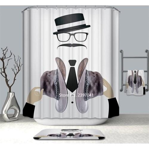 Simple and Modern European Bicycle Nostalgic Wall Nordic Cactus Landscape Shower Curtain Waterproof and Mildew Proof with Hook