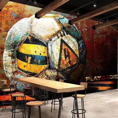 Retro Factory Football Metal Tooling Photo Wallpaper Living Room Kitchen Backdrop Wall Mural Art Wall Cloth Decor Wall Covering