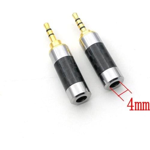 Rhodium Plated Carbon Fiber 2.5mm Stereo/4Pole Repair headphone Plug Metal Audio connector
