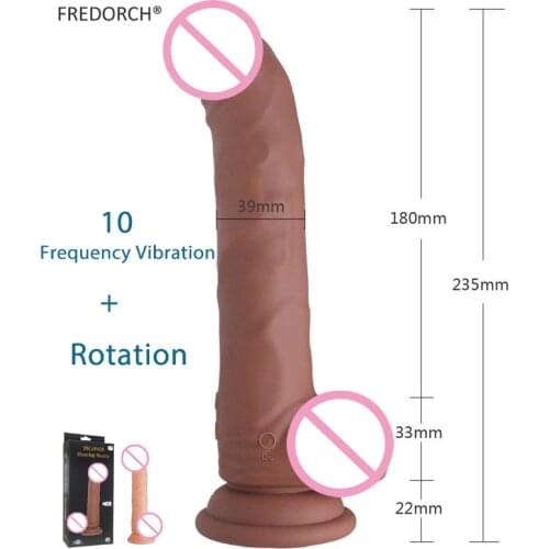 Silicone Simulation Penis Female Masturbation Vibrator Rotate Dildo Sex Toy for Woman Powerful Sucker