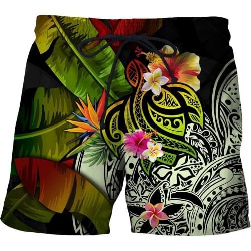 Amazing Polynesian Tattoo Turtle 3D Printed Mens Shorts Unisex Streetwear Shorts Summer Beach Polyester Casual Shorts DK-21